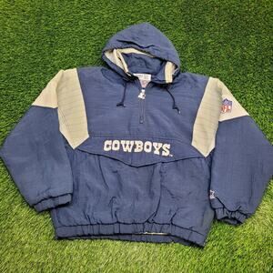 Vintage Dallas Cowboys Anorak Hooded Jacket Medium 24x26 Baggy Oversized 90s